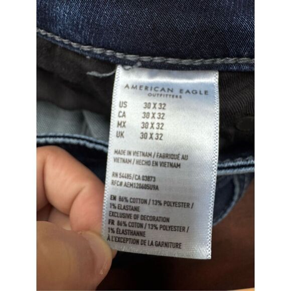 American Eagle Next Level Flex Men’s Skinny Dark Wash Jeans Size 30x32 - Picture 6 of 6